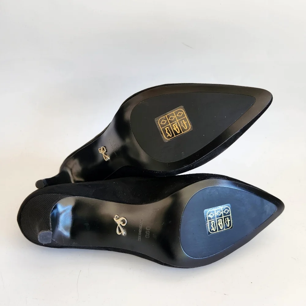 Antonia Saint NY The All Occasion Pointed Comfortable Pump Heels Black Suede 9.5